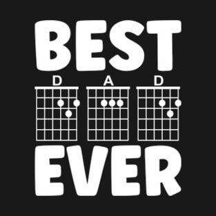 Best DAD Ever, Music Notation, Guitar Chords, Guitarist Dad Gifts, Dark Colors, Funny T-Shirt