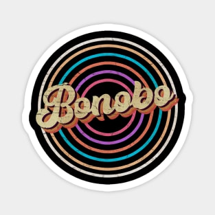 vintage circle line color Bonobo Magnet