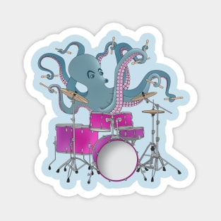 Octopus Playing Drums Magnet