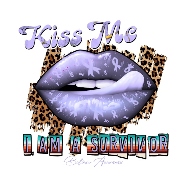 Bulimia Awareness Ribbon Lips Kiss Me I am A Survivor Supporting GIft for Fighter by JerryCompton5879