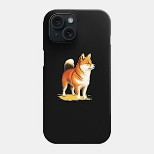 Shiba Inu Dog Illustration, Love Shiba Inu Dogs Phone Case