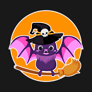 Cute Halloween Witch Bat T-Shirt