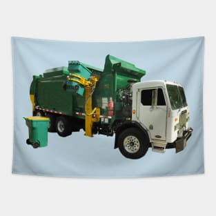 GREEN TRASH TRUCK Tapestry