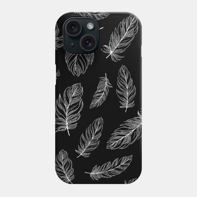 White feathers Phone Case by SisiArtist