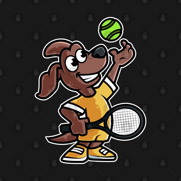 Dog Tennis Player Funny Coach print by theodoros20