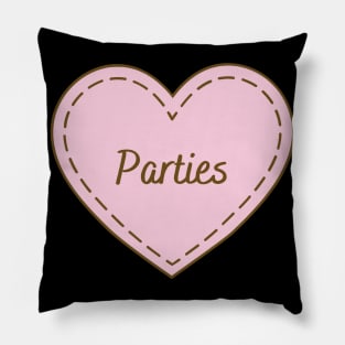 I Love Parties Simple Heart Design Pillow