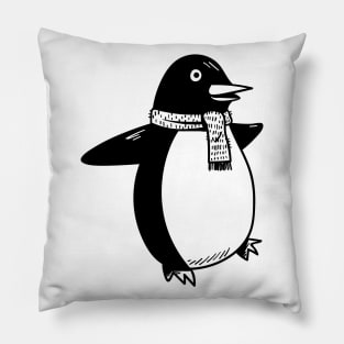 Penguin - Cute Penguin Hand Drawn Pillow