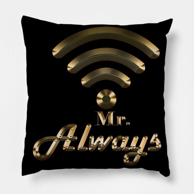 couple clothing wifi and hotspot for male - Gold edition Pillow by INDONESIA68