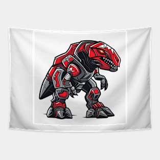 Red T-rex zord Illustration for esport logo and icon Tapestry