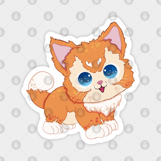 The little orange cat for Men Women Kids Boys Girls love orange cat Magnet by littlepiya