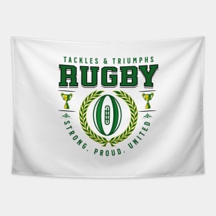 Rugby glory tackles & triumphs collection Tapestry