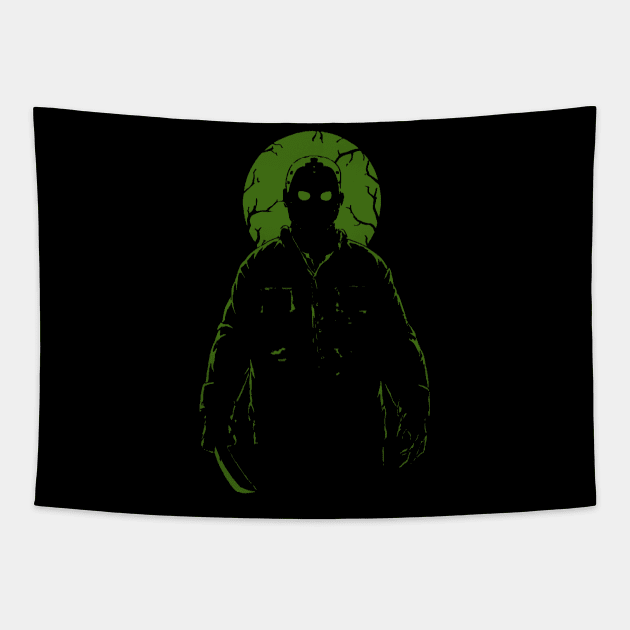 Jason Voorhees silhouette Fan Art Tapestry by w0dan