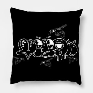 Hugus x vznszn x Cris Harold Grafitti art Pillow