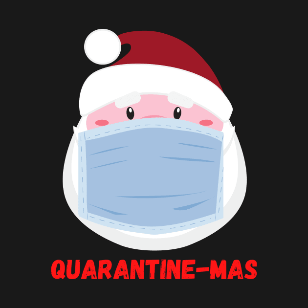 Quarantine-Mas Santa Claus Christmas in Quarantine Santa Clause Wearing a Mask and Social Distancing by nathalieaynie