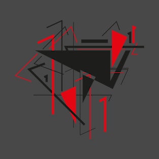 Abstract Art Number 1 - Black and Red T-Shirt