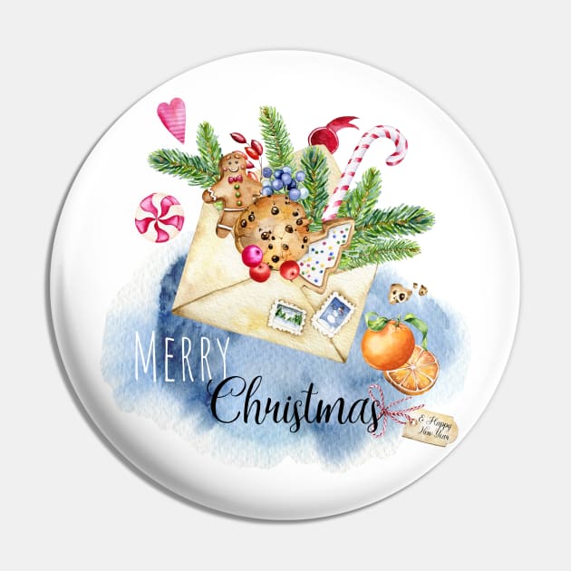 Christmas mail Pin by Simple Wishes Art