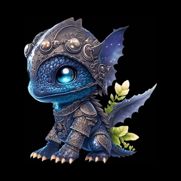 Cute Dragon Wearing His New Armor by Dragon Cove