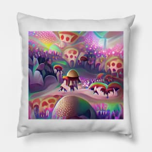 Psychedelic Mushroom World Pillow