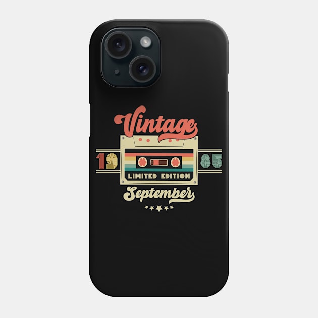 Vintage September 1985 Music Cassette - Limited Edition - 37 Years Old Birthday Gifts Phone Case by Vixel Art