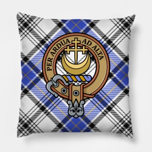 Clan Hannay Crest over Tartan Pillow