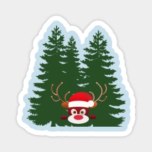 Christmas tree & deer Magnet