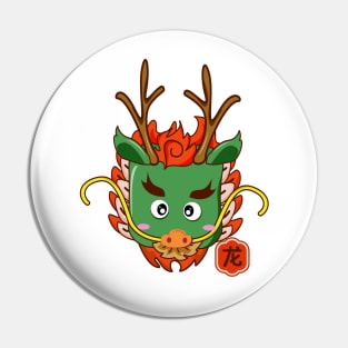 Cute Dragon Chinese New Year Green Pin