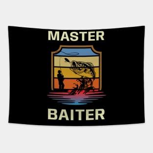 master baiter black funny Tapestry