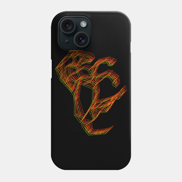 Bucking Bronco Horse Trippy Vector Art Phone Case by Contentarama