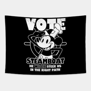 Vote Steamboat Willie Funny Vintage Presidential Election 2024 Tapestry