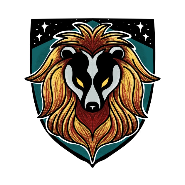 Huffledor Lion Badger Combination House Crest by Thenerdlady