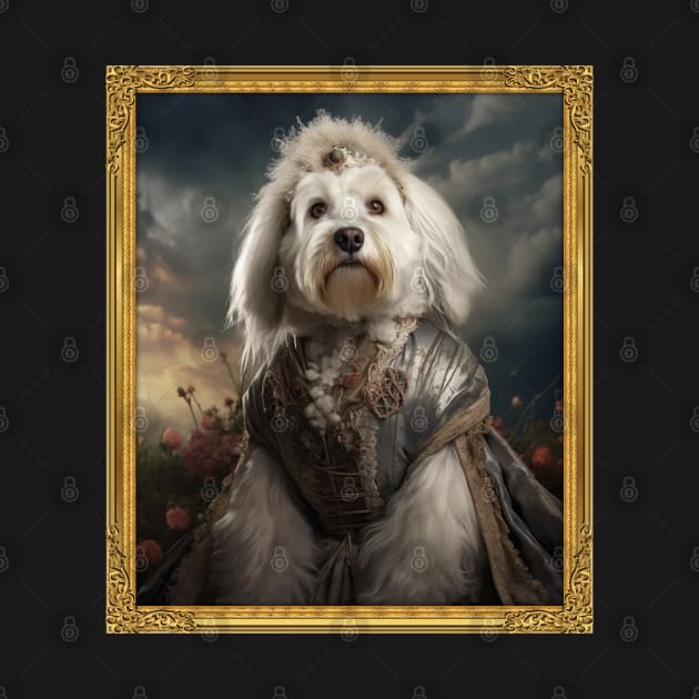 Stately English Sheepdog - Medieval English Princess (Framed) by HUH? Designs