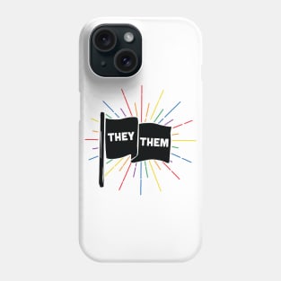 They Them Pronouns Retro Flag Phone Case