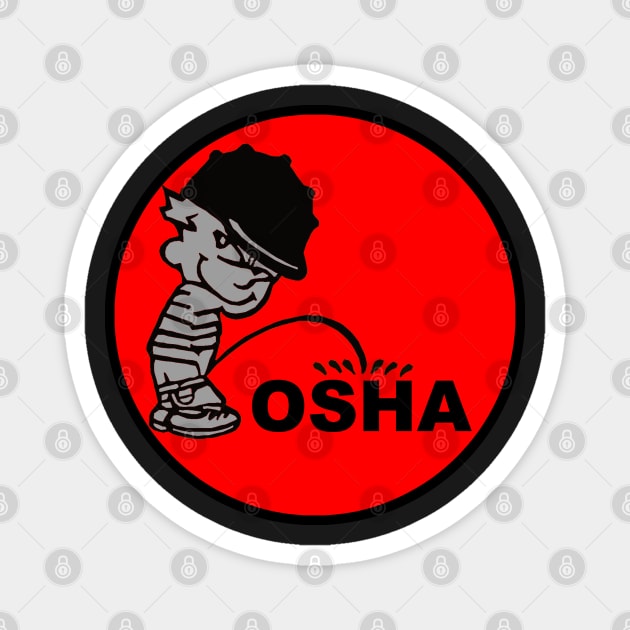 Calvin Pee on OSHA Magnet by  The best hard hat stickers 