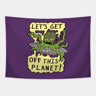 Alien UFO Escape Tapestry