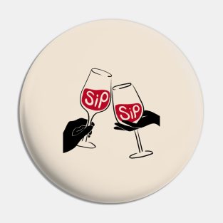 Sipping Wine Pin