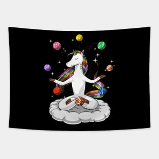 Space Unicorn Yoga Meditation Astronomy Lover Tapestry