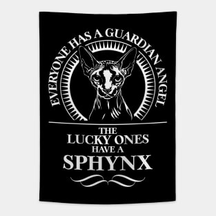 Proud Sphynx Guardian Angel cat mom Tapestry