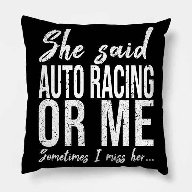 Auto Racing funny sports gift Pillow by Bestseller