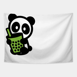 Matcha Boba Tea Panda Tapestry