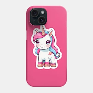 cute Kawaii Unicorn sticker Phone Case