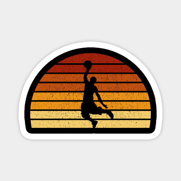 Vintage Sunset Basketball Gift For Basketball Players Magnet by OceanRadar