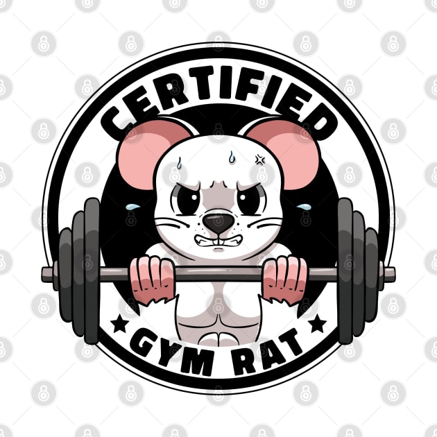 Certified Gym Rat Gym Workout Gym Humor WeightLifting Gym by MerchBeastStudio