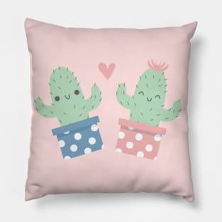 Cute cacti couple Pillow