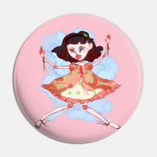 Doll Puppet Girl Pin