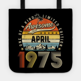 Awesome Since April 1975 Vintage 48th Birthday Tote