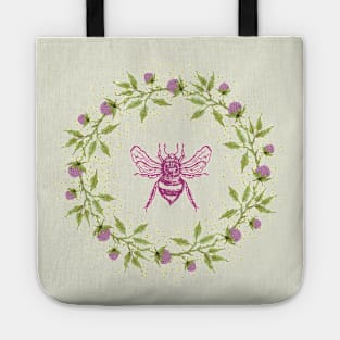 Wreath of honey clover flowers with bee Tote