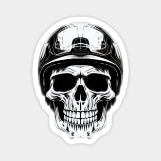 Skull with Helmet Magnet