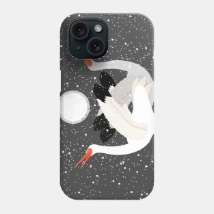 Siberian snow cranes Phone Case