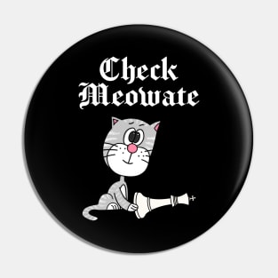 Check Meowate, Chess Cat Funny Pin