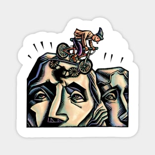 Mount Rushmore Mountain Biker Magnet